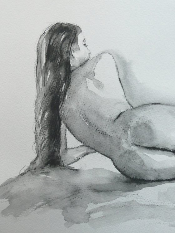 female nude back study