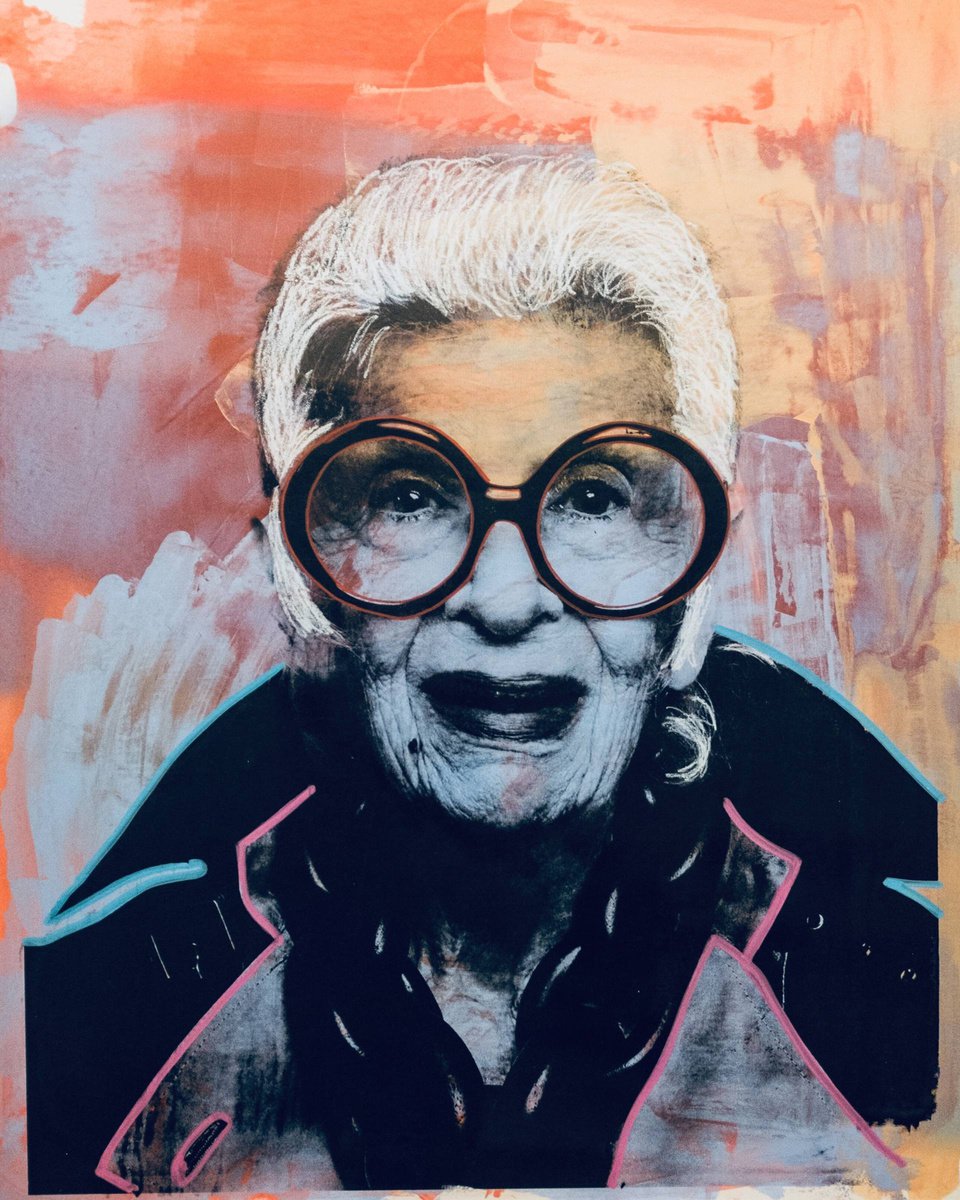 Iris Apfel Painting by Dane Shue by Dane Shue