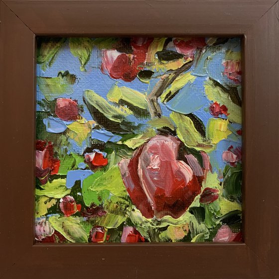 Flowers, olive branch,apple