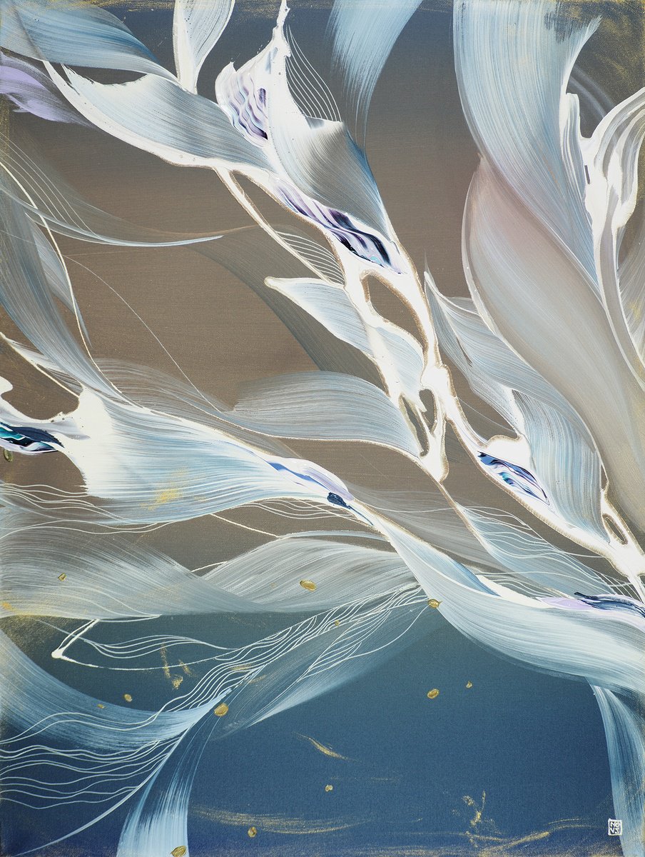 Abstract Acrylic Painting By Novi Lim, 30 X 40", Comforting Spirit, Original Artwork