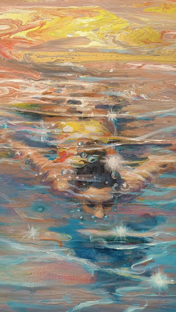 Underwater - Swimmer Painting