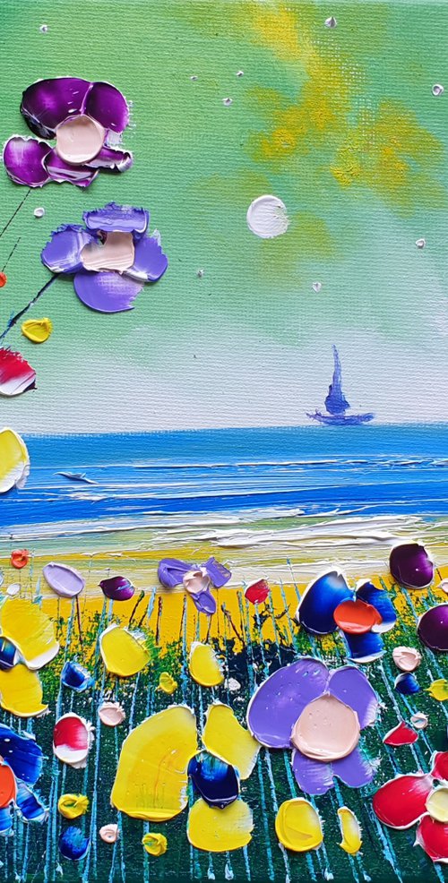 "Midnight Beach & Flowers in Love" by Phil Broad