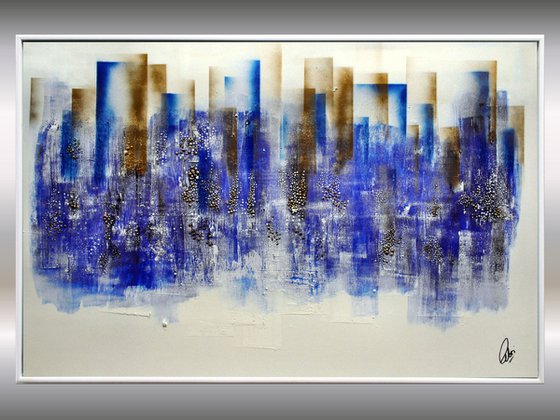 Blue Lights - Abstract Art - Acrylic Painting - Canvas Art - Framed Painting - Abstract Painting - Industrial Art