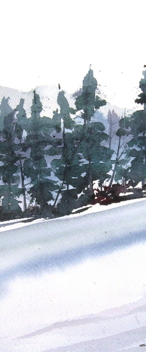 Winter Glade - Original Watercolor Painting by CHARLES ASH