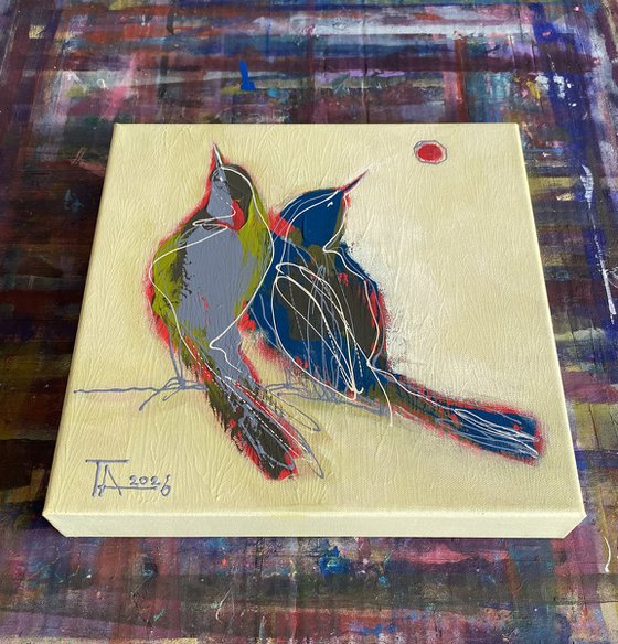 Birds and the Red Sun.