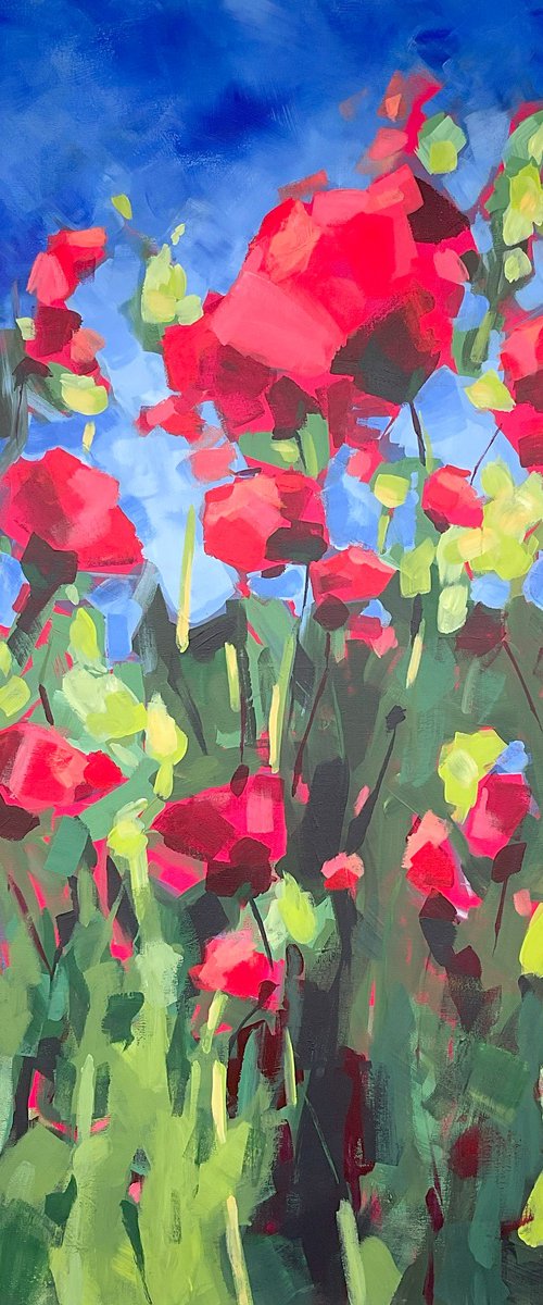 Red poppies 001 by Volha Belevets