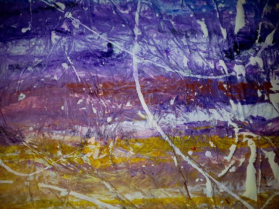 Senza Titolo 205 - abstract landscape - 100 x 75 x 2,50 cm - ready to hang - acrylic painting on stretched canvas