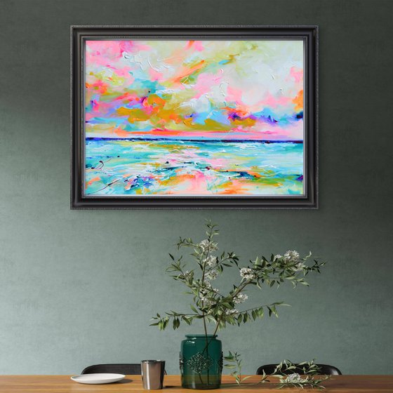 Blushing Sea Sunset - Colorful Seascape