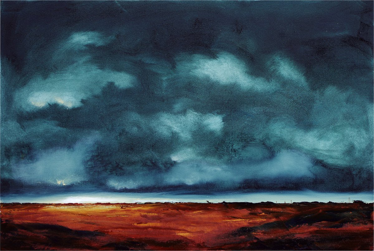 Abstract Landscape Oil Painting By Richard Manning, 36 X 24", Landscape-28, Original Artwork