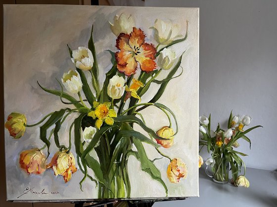 Still Life with Daffodils and Tulips