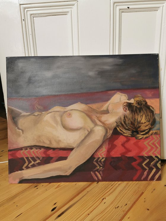 Female nude study.