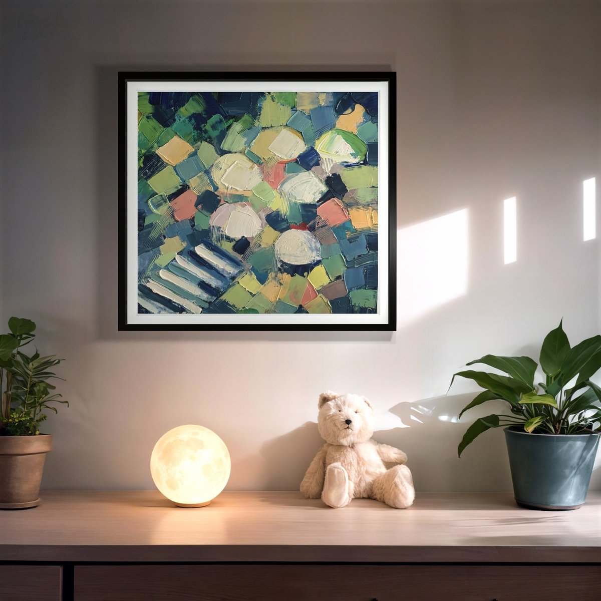 Impressionistic Landscape Oil Painting By Olga Pascari, 15 X 14", Rain, Original Artwork