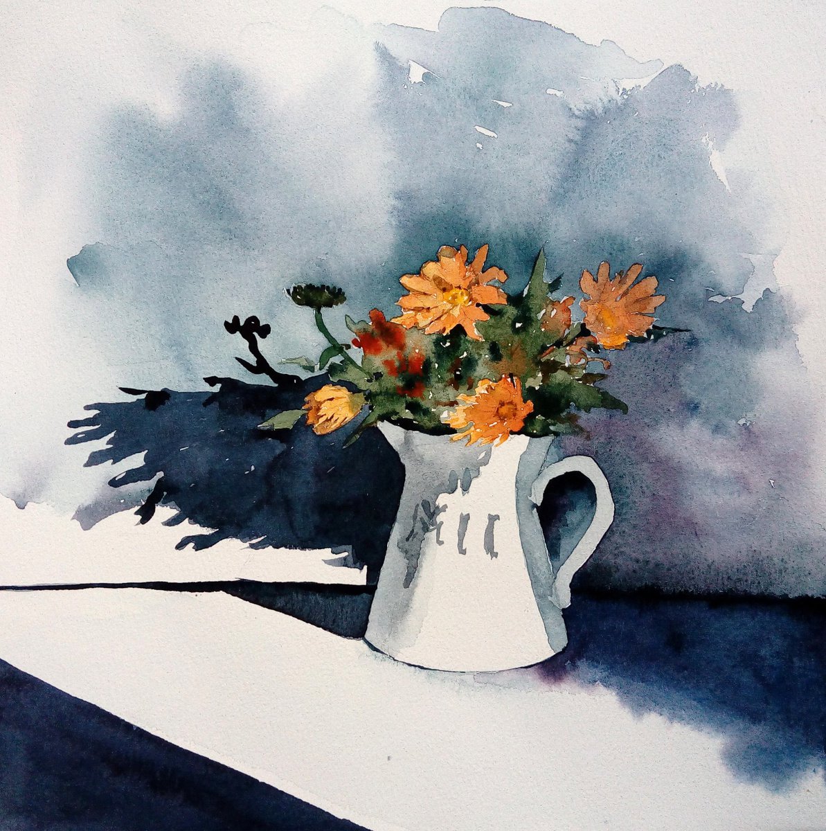 Daisy painting by Marina Zhukova