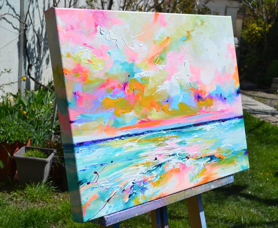 Blushing Sea Sunset - Colorful Seascape