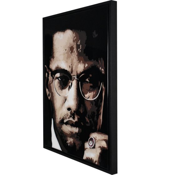 Malcolm X framed portrait