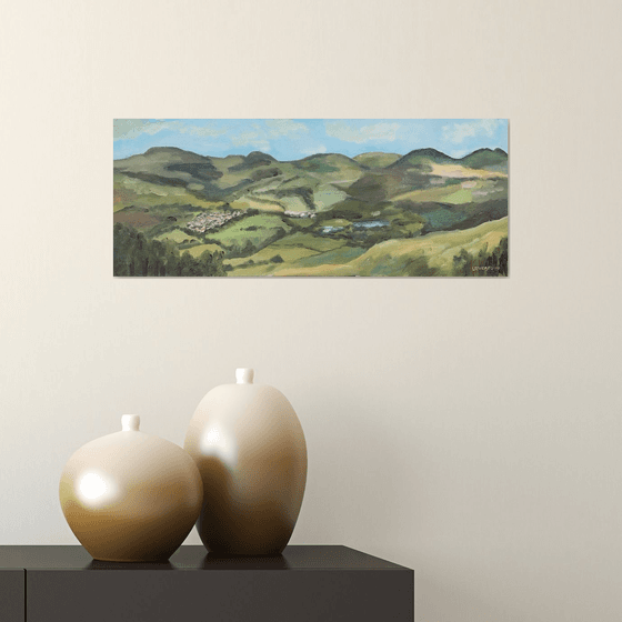 The mountains of South Wales, an original oil painting.