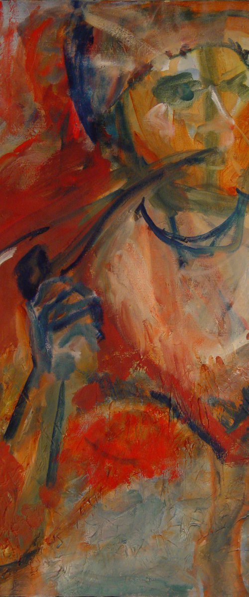 Young Lady With Long Pipe by Leon Sarantos