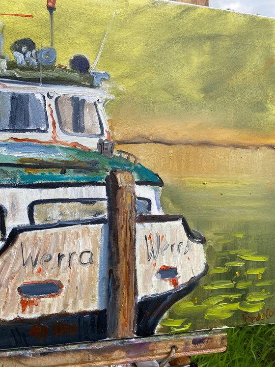 Old Dutch canal boat