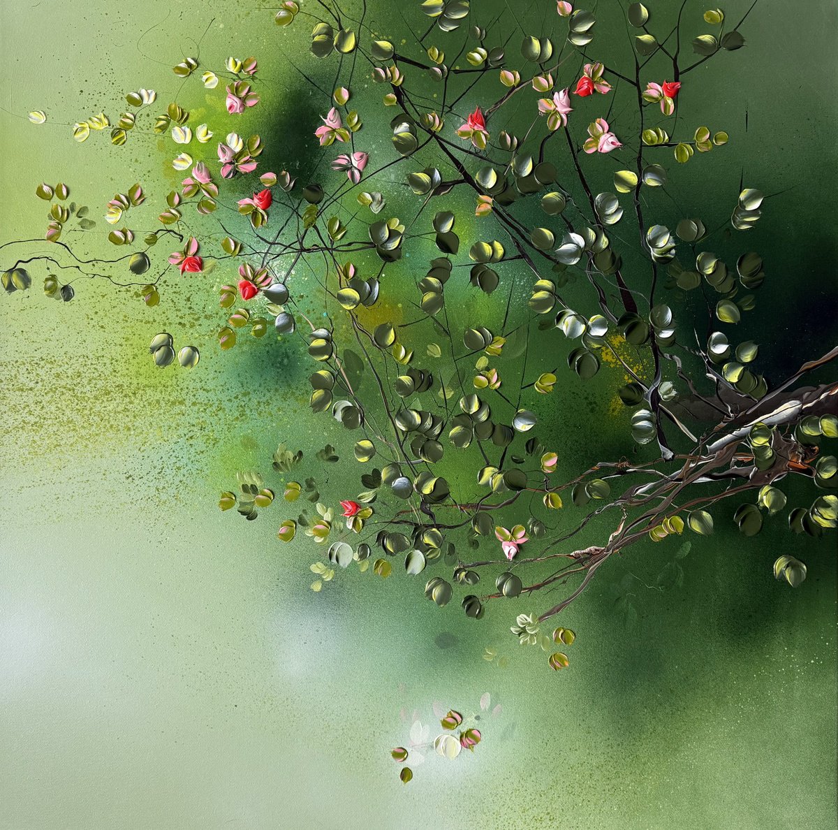 Green Canopy By Anastassia Skopp, 39 X 39, Artwork For Sale On Artfinder