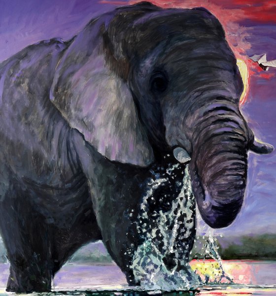 Giants at the River Watering Hole