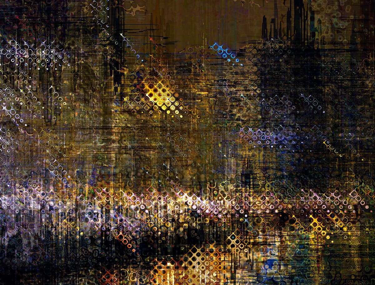 Abstract Cityscapes Print By Javier Diaz, 79 X 60, Ciudades Abstractas Xxxii/Xl Large Original Artwork, Original Artwork