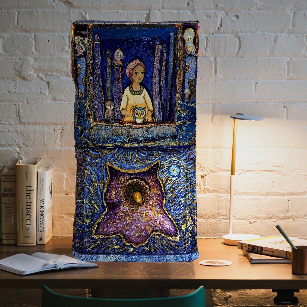 Surrealistic Animal Sculpture By Carlo Salomoni, 10 X 19, The Nest, Original Artwork