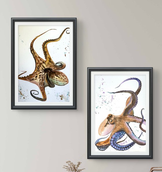 Diptych Octopus Polpo