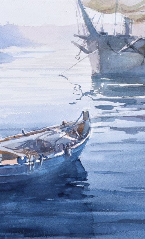 Leaving harbor by Goran Žigolić Watercolors