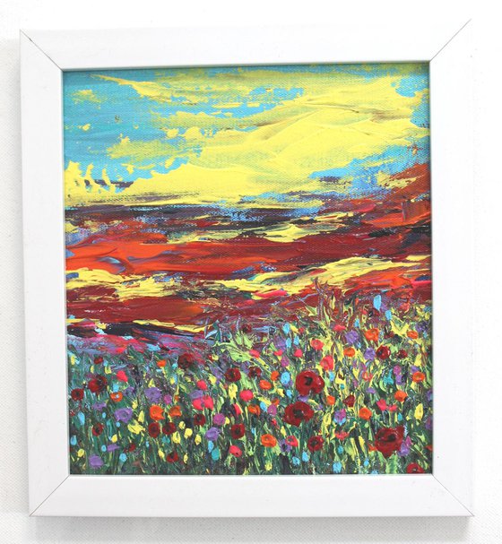Beauty of Flowers - Acrylic Landscape Painting framed
