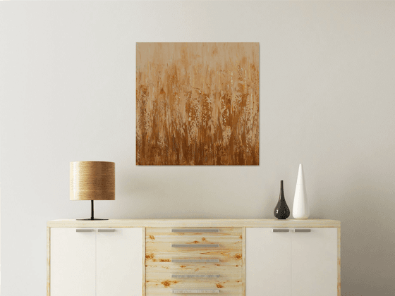 Gold Field - Modern Abstract Textured Wheat Field