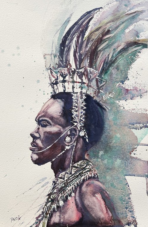 Samburu warrior by Yossi Kotler