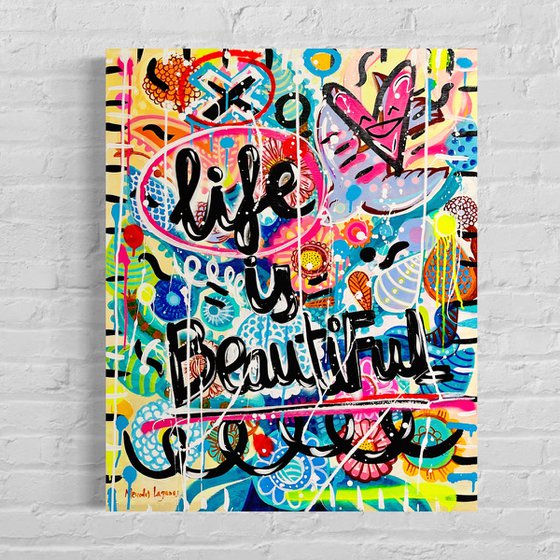 Life is Beautiful 9 (65x81cm) ready to hang