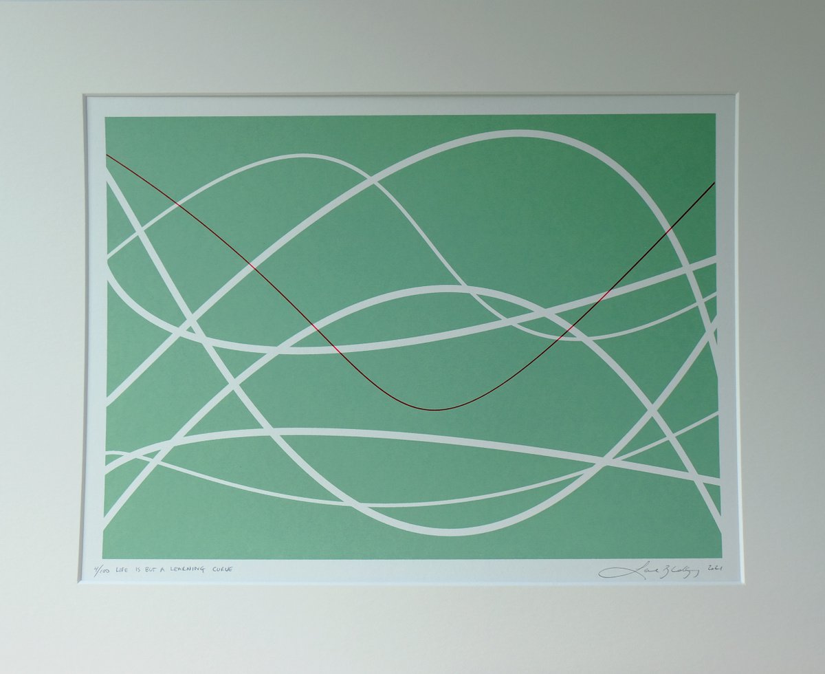 Abstract Screenprint By Lene Bladbjerg, 20 X 16", Life Is But A Learning Curve, Original Artwork