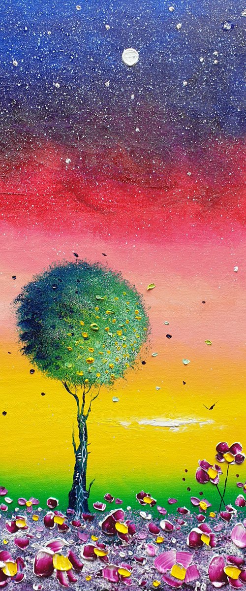 "Sunset Tree & Flowers in Love" by Phil Broad