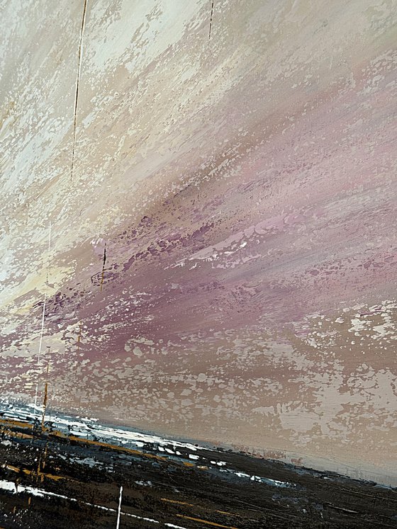 Radiant Divide – Blue Pink Abstract Landscape