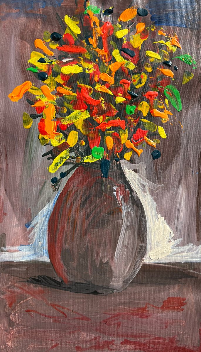 Acrylic Painting , Blossom By Emmanuel Akolo, 10 X 17, Artwork For Sale On Artfinder