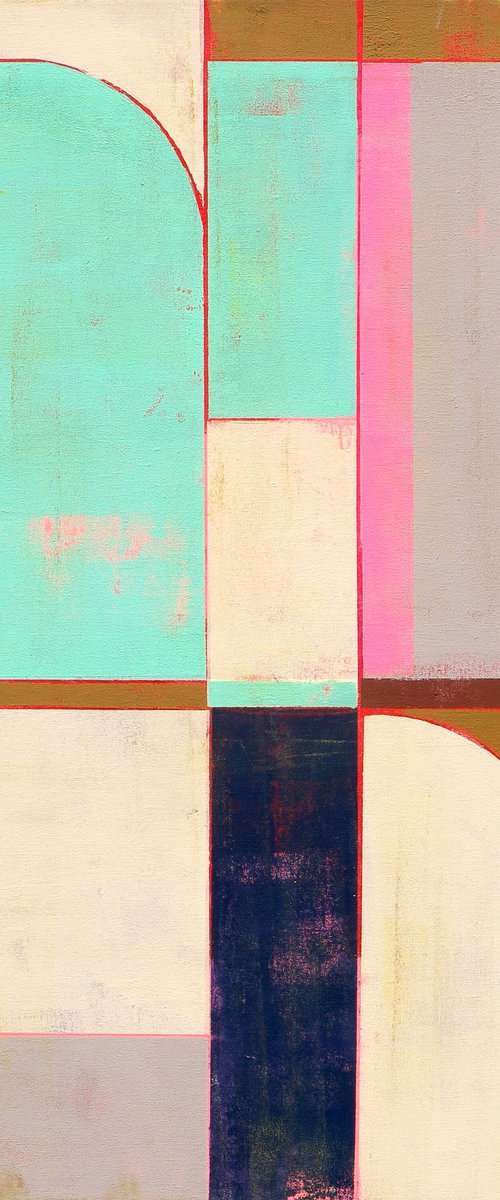 Circle in Circle Mint Square by Ronald Hunter