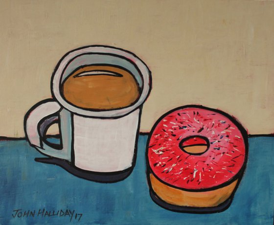 Coffee and doughnut