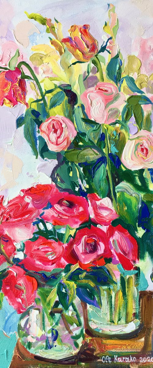 Pink and Red Roses by Ole Karako