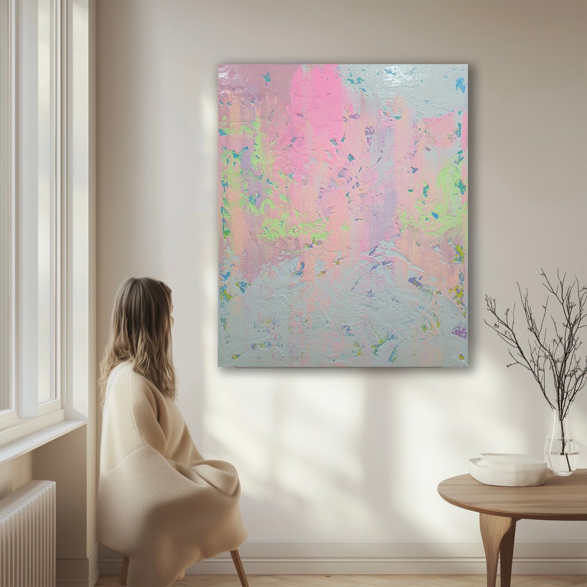 Abstract Acrylic Painting By Alex Senchenko, 39 X 47, Abstract 2515, Original Artwork