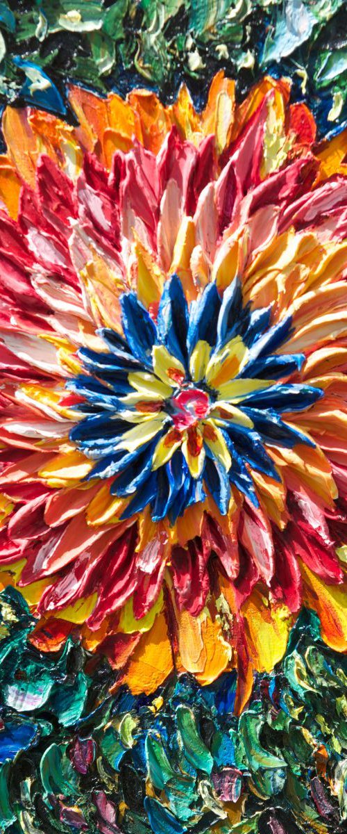Floral Abstract Impasto ( PALETTE KNIFE Oil Painting On Canvas ) by Lena Owens at OLena Art