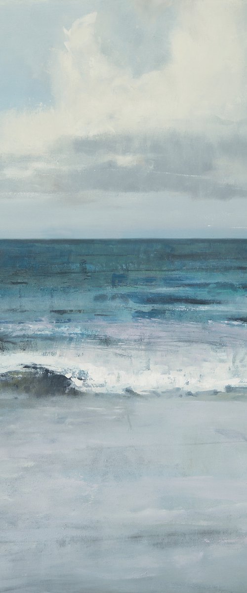 Light Ocean 48x48" Oil Acrylic by Bo Kravchenko by Bo Kravchenko