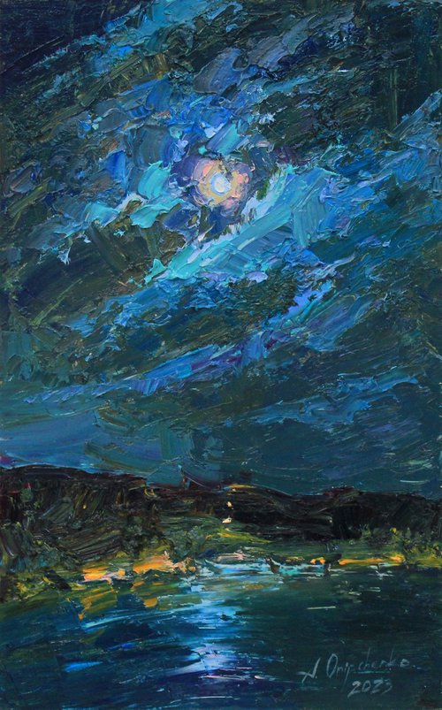 "Moon in blue" by Alisa Onipchenko-Cherniakovska