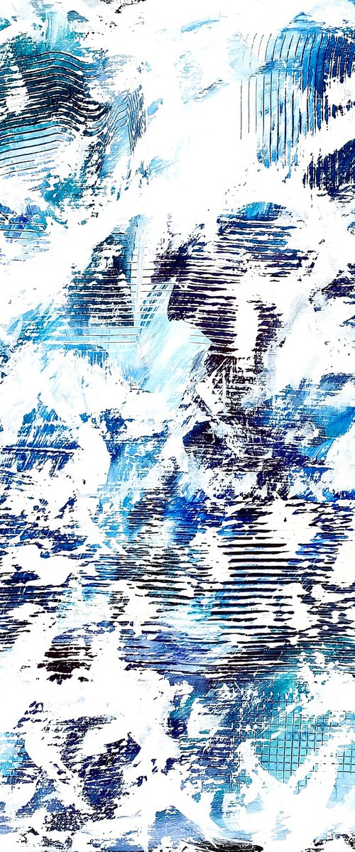 Beyond the sea no. 1023 -2 blue abstract by Anita Kaufmann