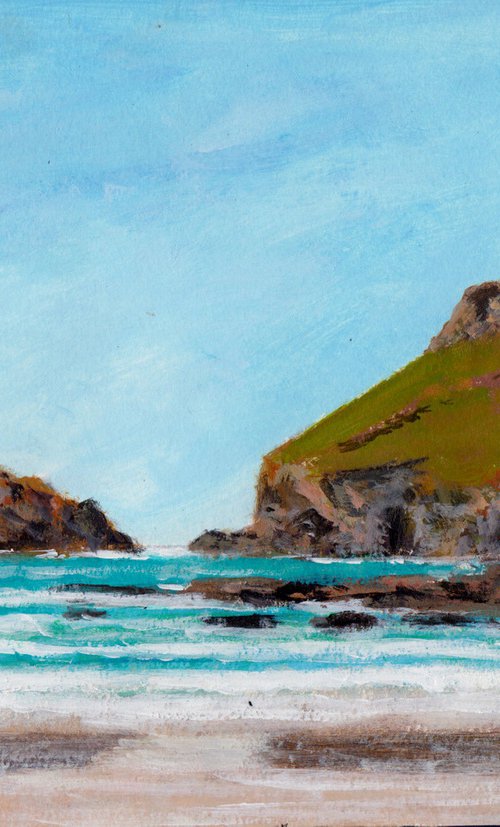 Pentire Head from Polzeath beach by Tim Treagust