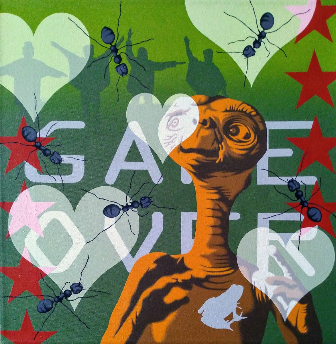 Urban And Pop Portrait Acrylic Painting By Hirotaka Suzuki, 20 X 20, E.t, Original Artwork