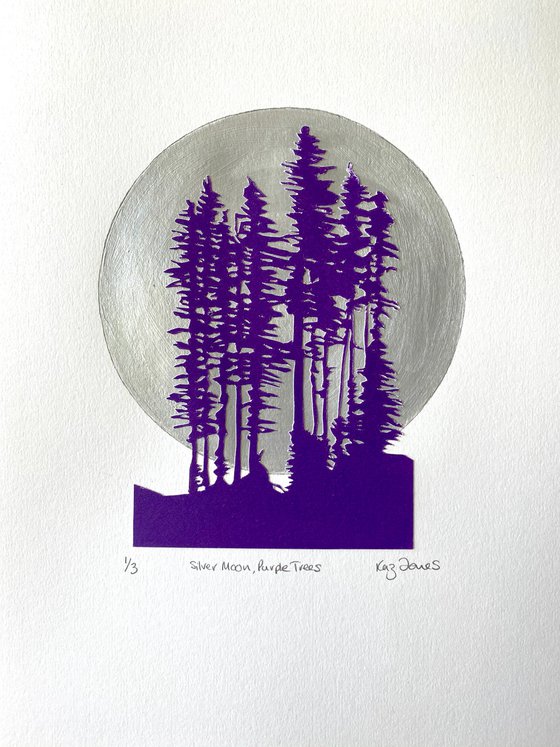 Silver Moon Purple Trees