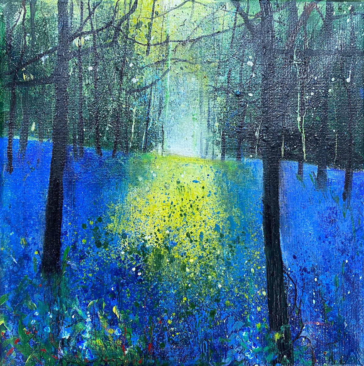 Seasons - Spring Bluebell Clearing Brambles by Teresa Tanner