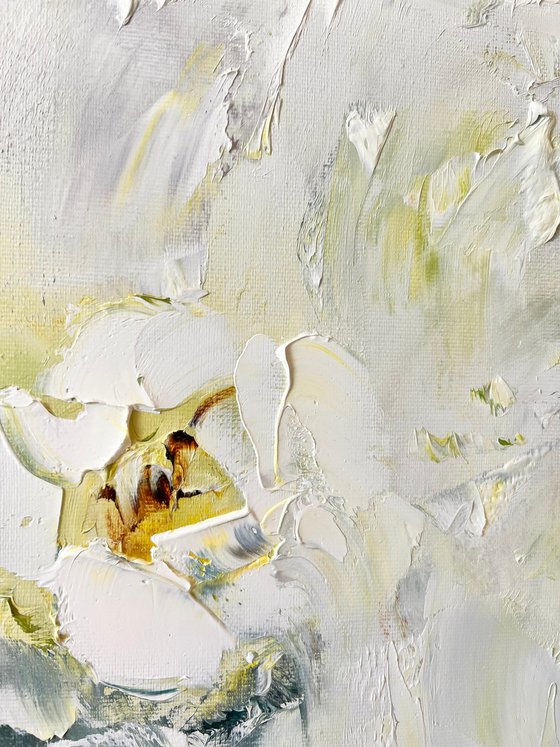 Yellow White texture peonies