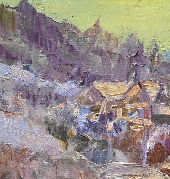 Winter Village by the River